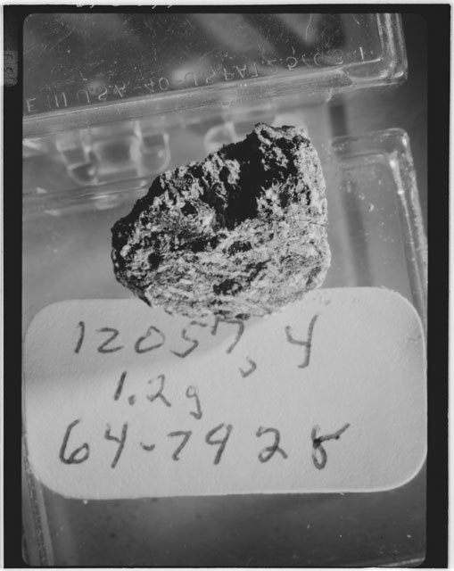 Black and white Processing photograph of Apollo 12 Sample(s) 12057,4.
