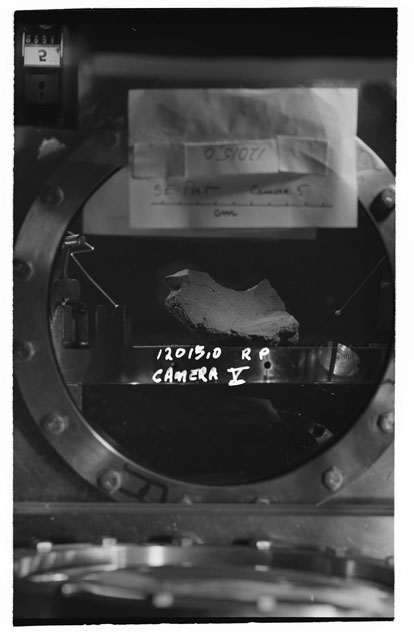 Black and white stereo photograph of Apollo 12 Sample 12015 using Camera V angle R.