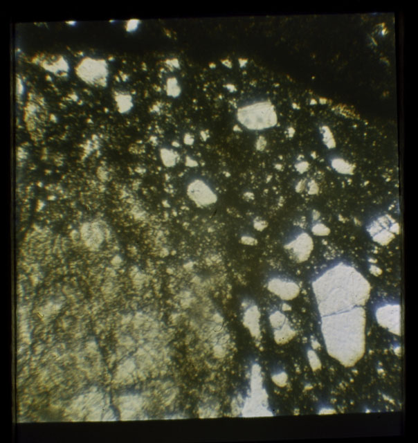 Color Thin Section photograph of Apollo 12 Sample(s) 12057,17 using transmitted light.