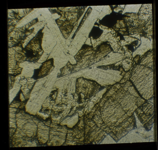 Color Thin Section photograph of Apollo 12 Sample(s) 12057,17 using transmitted light.