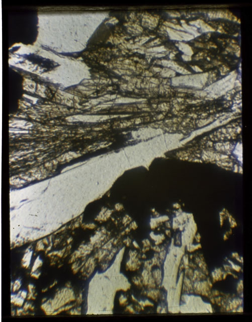 Color Thin Section photograph of Apollo 12 Sample(s) 12057,19 using transmitted light.