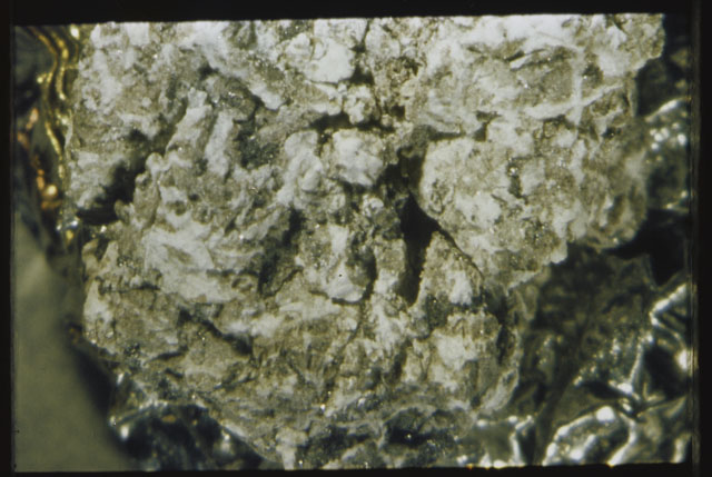 Color photograph of Apollo 12 sample 12057,8; Processing photograph displaying a close up of the surface.
