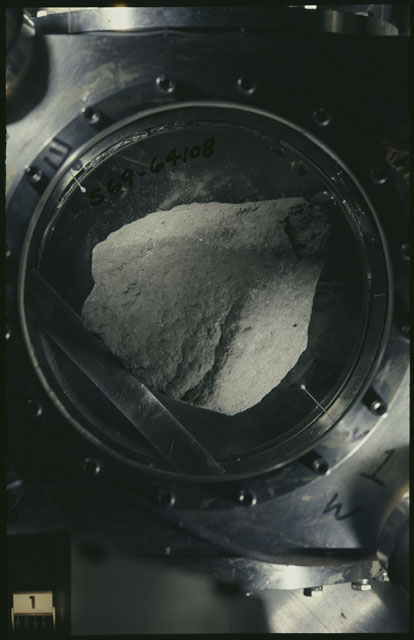Color photograph of Apollo 12 Sample(S) 12022,0; Processing photograph using Camera I.