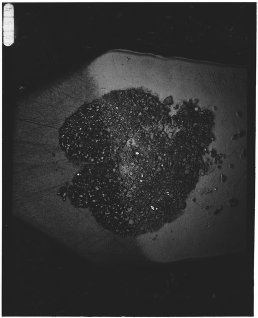 Black and white photograph of Apollo 12 Sample(S) 12034,43; Processing photograph displaying grain mount .