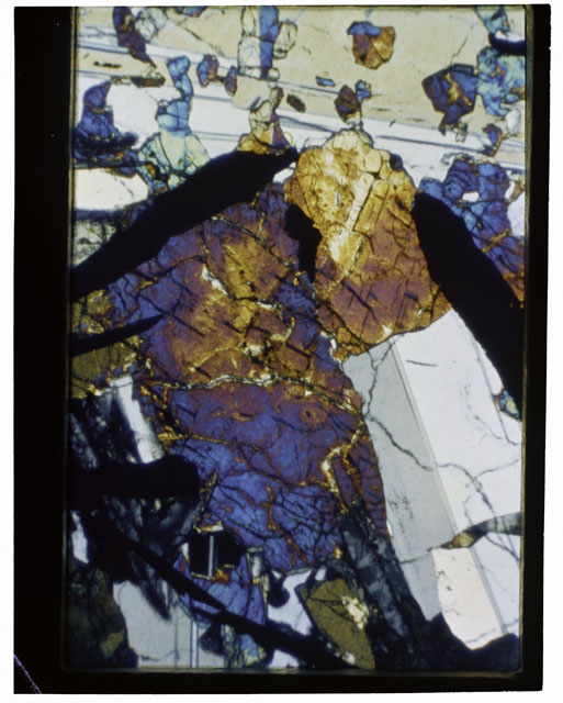 Color Thin Section photograph of Apollo 12 Sample(s) 12039,5 using cross nichols light.