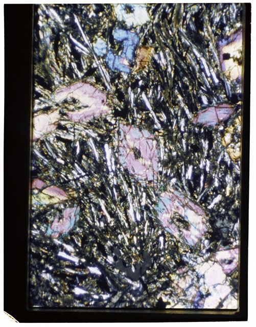 Color Thin Section photograph of Apollo 12 Sample(s) 12052,86 using cross nichols light.