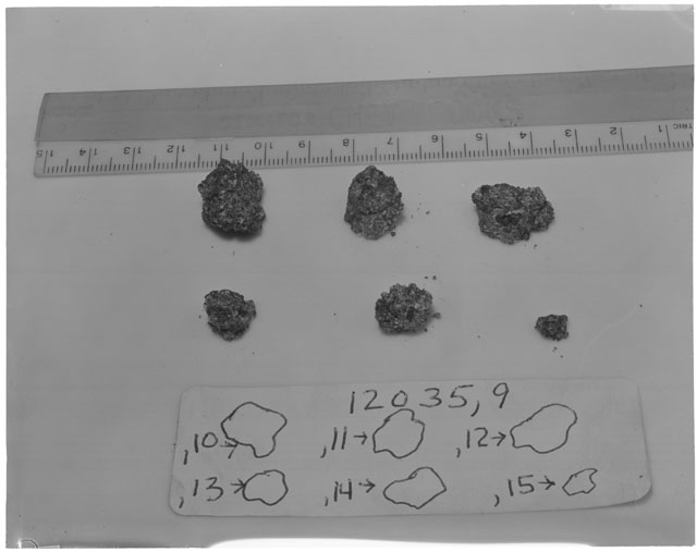 Processing photograph of Apollo 12 sample(s) 12035,10, 11, 12, 13, 14.