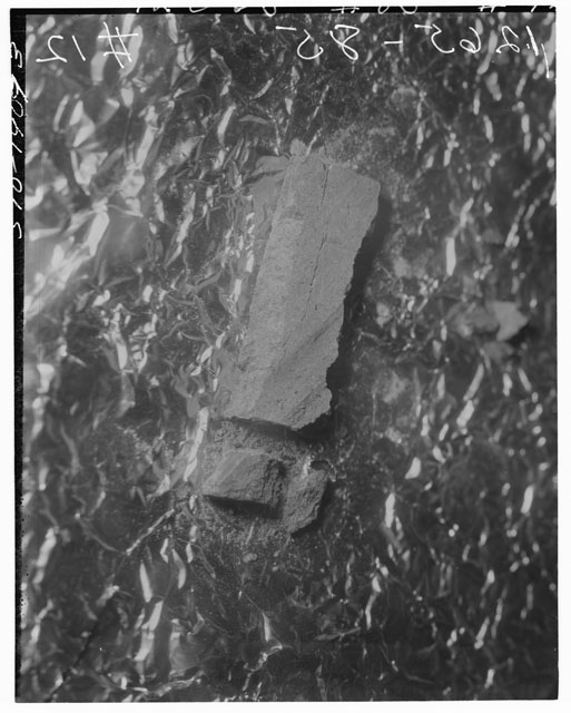 Black and white photograph of Apollo 12 Sample(S) 12065; Processing photograph displaying slab group.