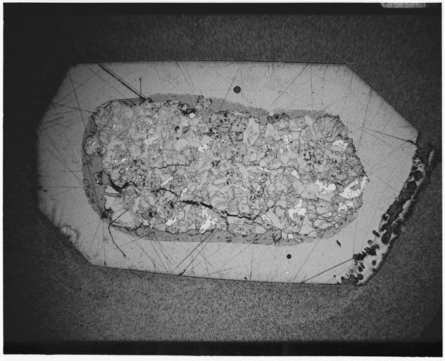 Black and white Thin Section photograph of Apollo 12 Sample(s) 12040,2 using transmitted light.