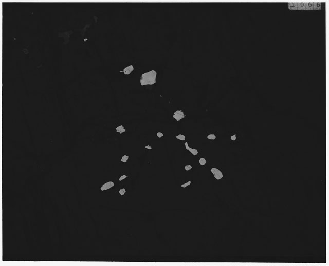 Black and white Thin Section photograph of Apollo 12 Sample(s) 12021,4 at 640 x magnification.