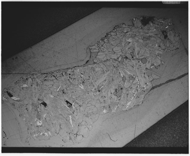 Black and white Thin Section photograph of Apollo 12 Sample(s) 12021,7.
