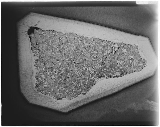 Black and white Thin Section photograph of Apollo 12 Sample(s) 12063,24 using transmitted light.