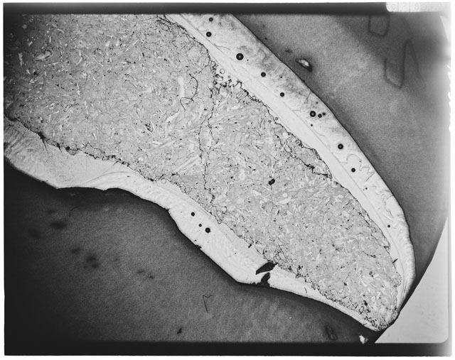 Black and white Thin Section photograph of Apollo 12 Sample(s) 12063,22 using transmitted light.