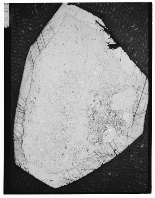 Black and white Thin Section photograph of Apollo 12 Sample(s) 12034,33.