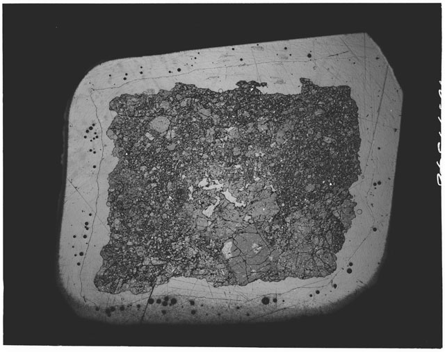Black and white Thin Section photograph of Apollo 12 Sample(s) 12010,28.