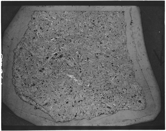 Black and white Thin Section photograph of Apollo 12 Sample(s) 12038,67 using transmitted light.