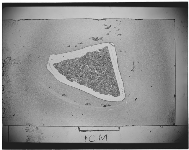 Black and white Thin Section photograph of Apollo 12 Sample(s) 12018,79 using transmitted light.