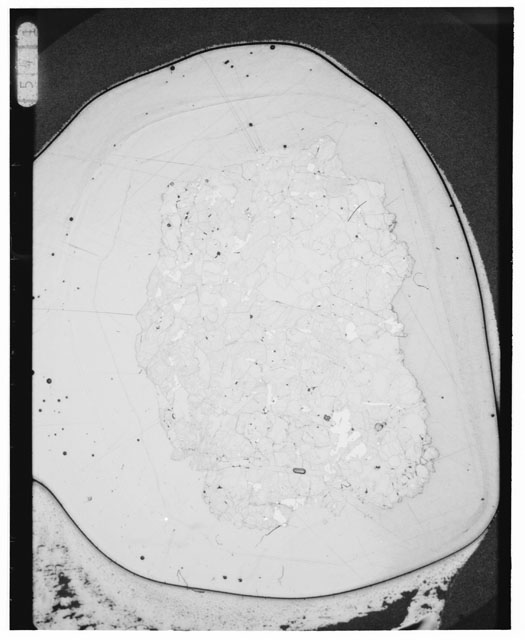 Black and white Thin Section photograph of Apollo 12 Sample(s) 12035,21 using transmitted light.