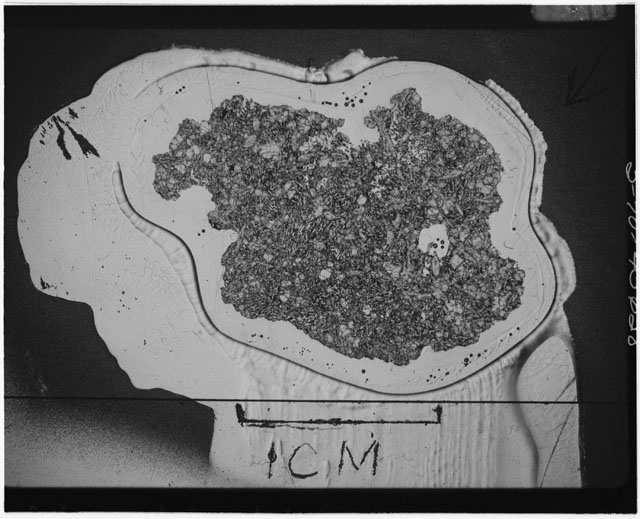 Black and white THIN SECTION    photograph of Apollo 12 Sample(s) 12075,26 using cross nichols light.