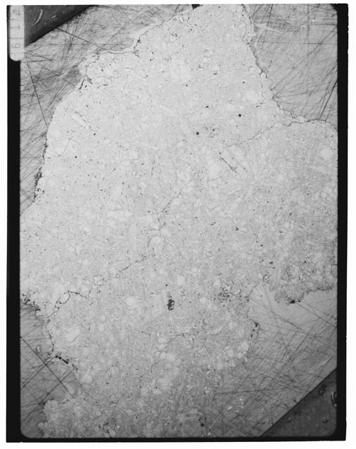 Black and white Thin Section photograph of Apollo 12 Sample(s) 12075,25 using transmitted light.
