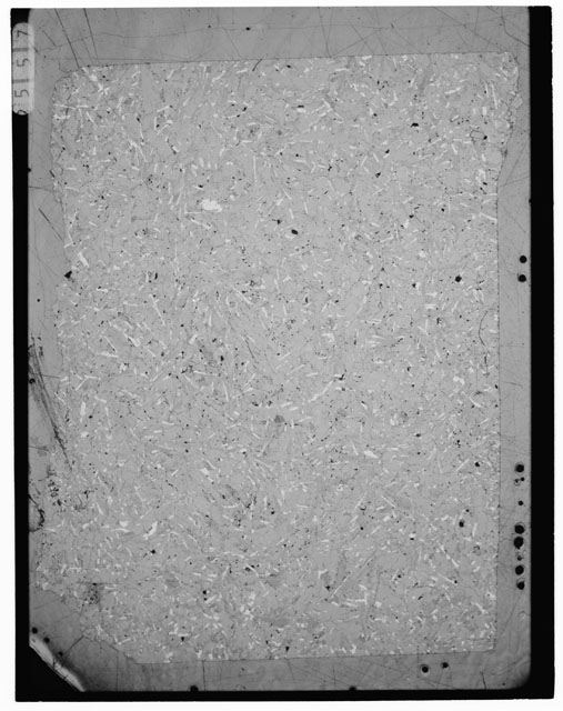 Black and white Thin Section photograph of Apollo 12 Sample(s) 12063,115 using transmitted light.