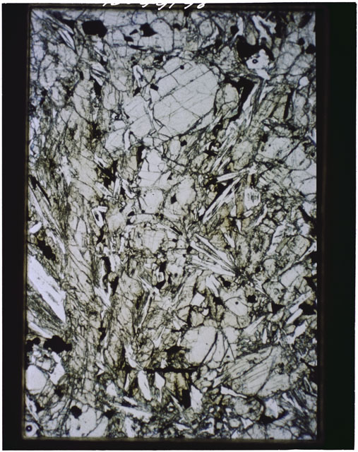 Color Thin Section photograph of Apollo 12 Sample(s) 12002,10 using plane-polarized light.