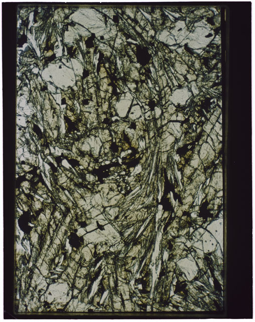 Color Thin Section photograph of Apollo 12 Sample(s) 12002,167 using plane-polarized light.