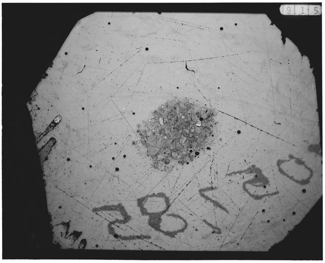 Black and white grain mount Thin Section photograph of Apollo 12 Sample(s) 12057,85.