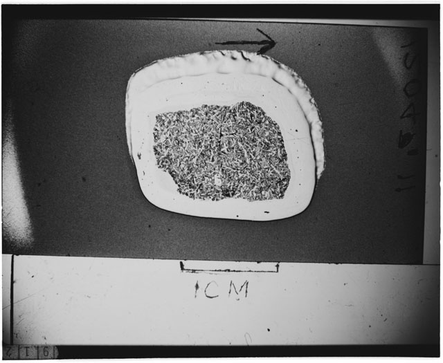 Black and white Thin Section photograph of Apollo 12 Sample(s) 12047,11 using cross nichols light.