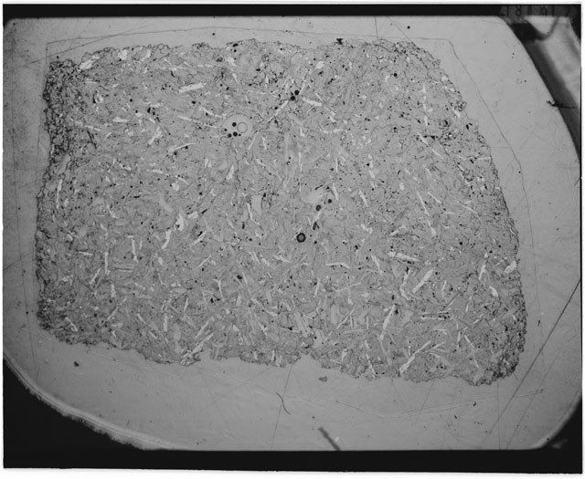 Black and white Thin Section photograph of Apollo 12 Sample(s) 12047,8 using transmitted light.