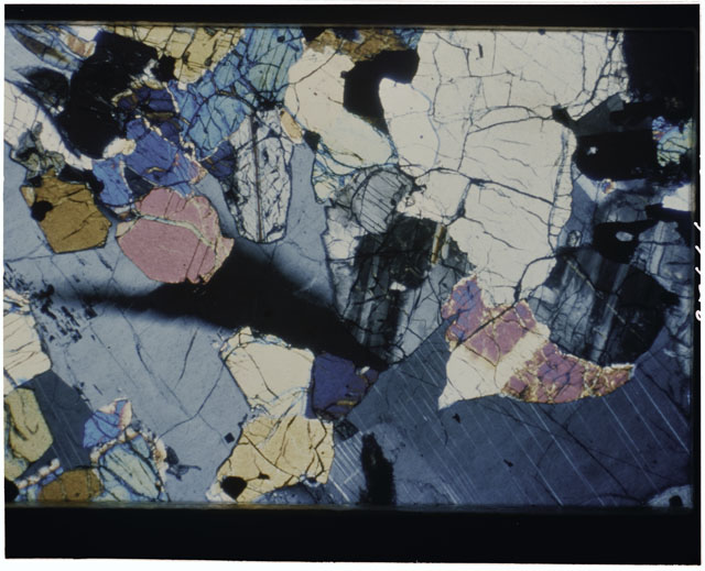 Color Thin Section photograph of Apollo 12 Sample(s) 12035,24 using cross nichols light.