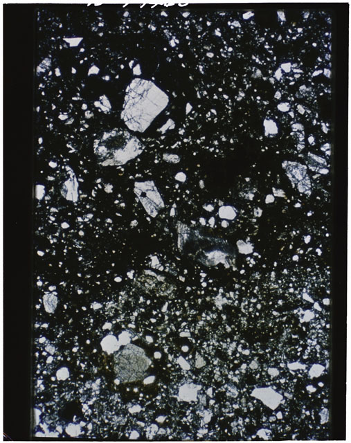 Color Thin Section photograph of Apollo 12 Sample(s) 12034,36 using transmitted light.