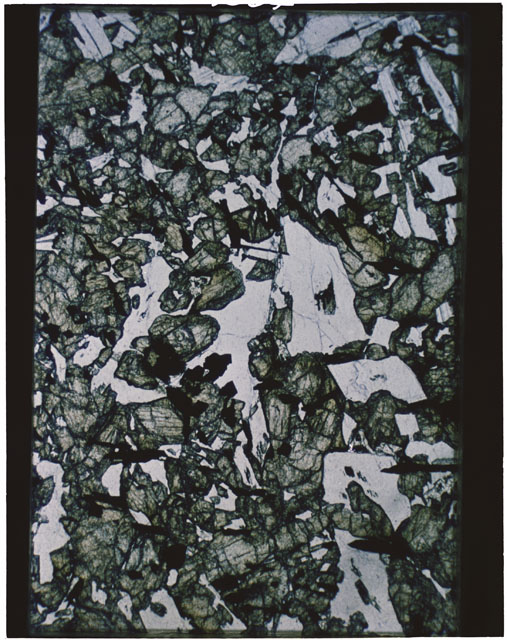 Color Thin Section photograph of Apollo 12 Sample(s) 12063,6 using transmitted light.