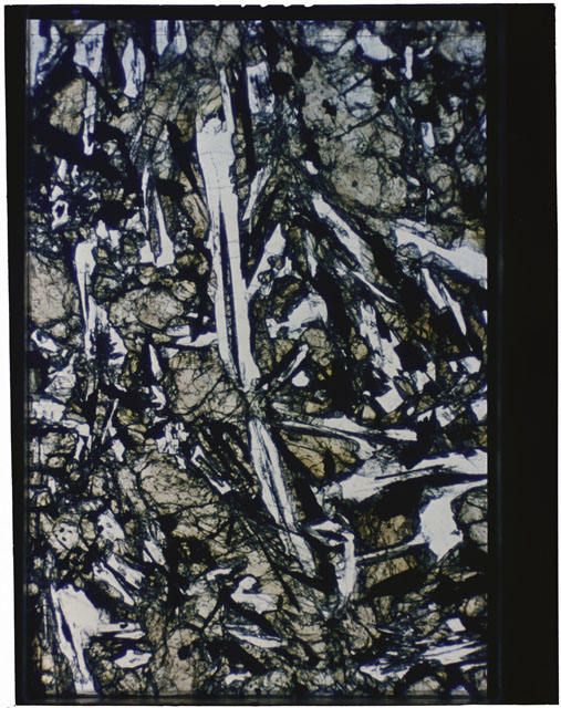 Color Thin Section photograph of Apollo 12 Sample(s) 12063,110 using transmitted light.