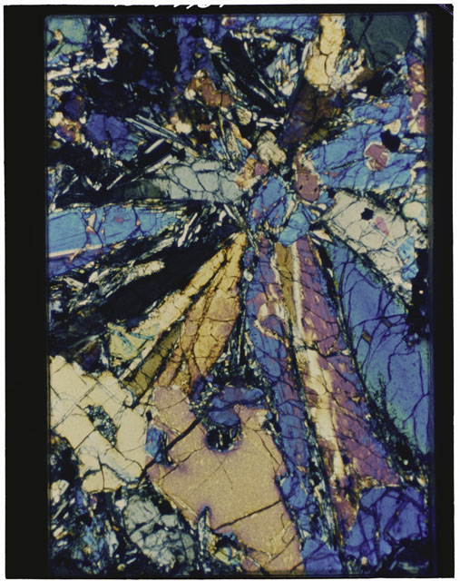Color Thin Section photograph of Apollo 12 Sample(s) 12075,25 using cross nichols light.