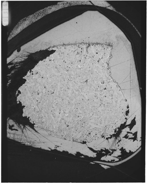 Black and white Thin Section photograph of Apollo 12 Sample(s) 12006,11 using transmitted light.