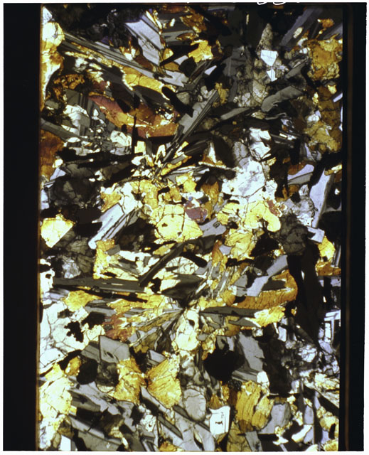 Color Thin Section photograph of Apollo 12 Sample(s) 12063,20 using cross nichols light.