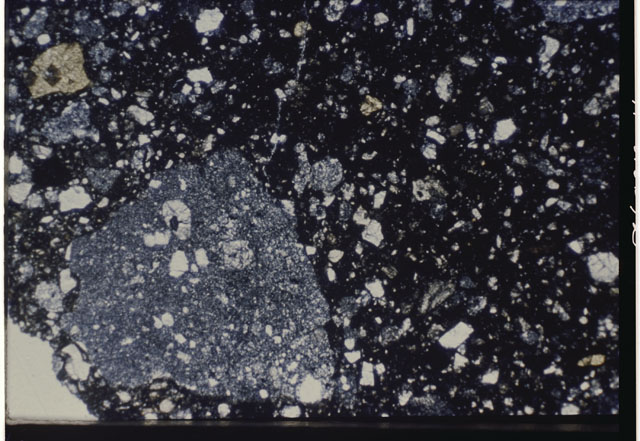 Color Thin Section photograph of Apollo 14 Sample(s) 14307,4 using transmitted light.