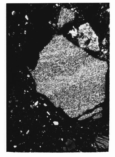 Thin Section Black and White Photo of Apollo 14 Sample 14321,6