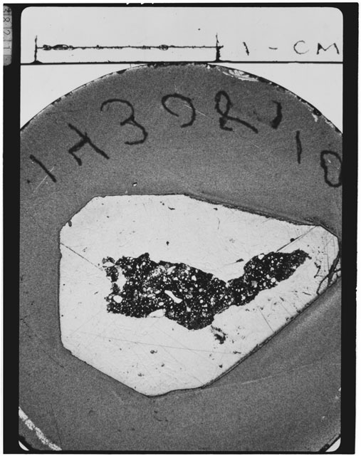 Black and white Thin Section photograph of Apollo 14 Sample(s) 14308,10.