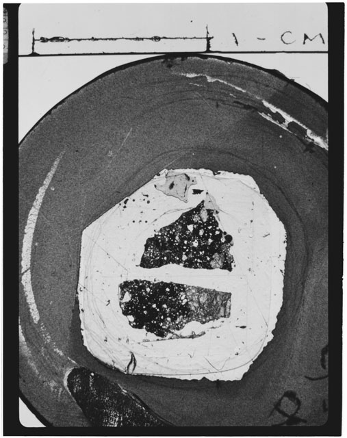 Black and white Thin Section photograph of Apollo 14 Sample(s) 14308,9.