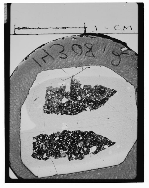 Black and white Thin Section photograph of Apollo 14 Sample(s) 14308,2.
