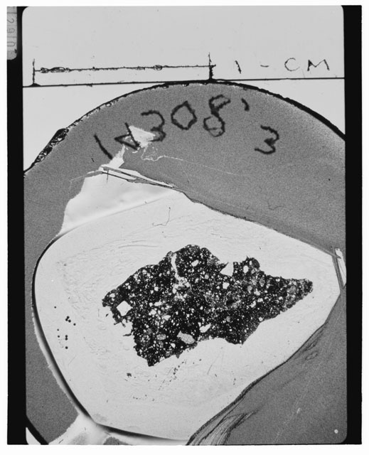 Black and white Thin Section photograph of Apollo 14 Sample(s) 14308,3.