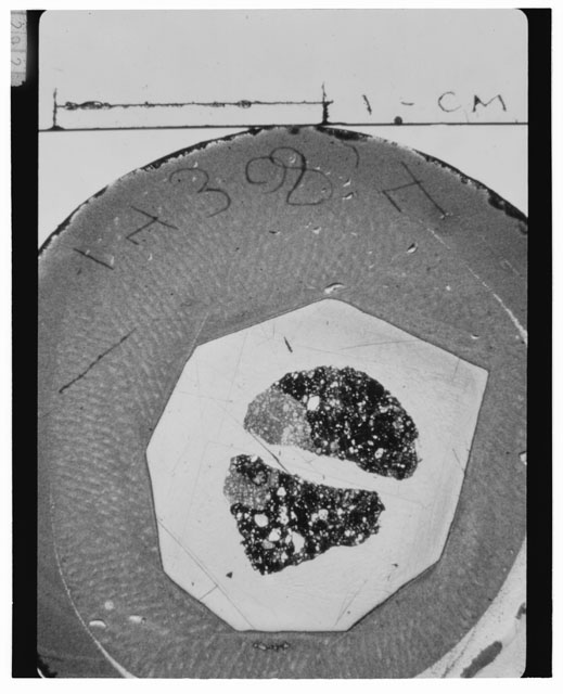 Black and white Thin Section photograph of Apollo 14 Sample(s) 14308,4.