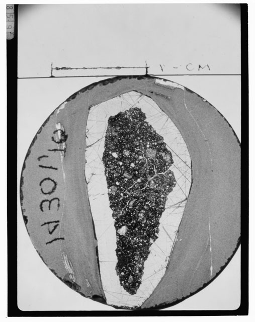 Black and white Thin Section photograph of Apollo 14 Sample(s) 14301,10.