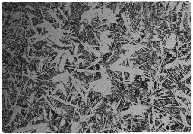 Black and white Thin Section photograph of Apollo 14 Sample(s) 14310,5 using cross nichols light.
