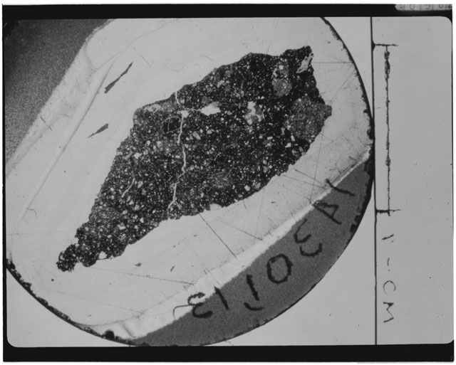 Black and white Thin Section photograph of Apollo 14 Sample(s) 14301,13.