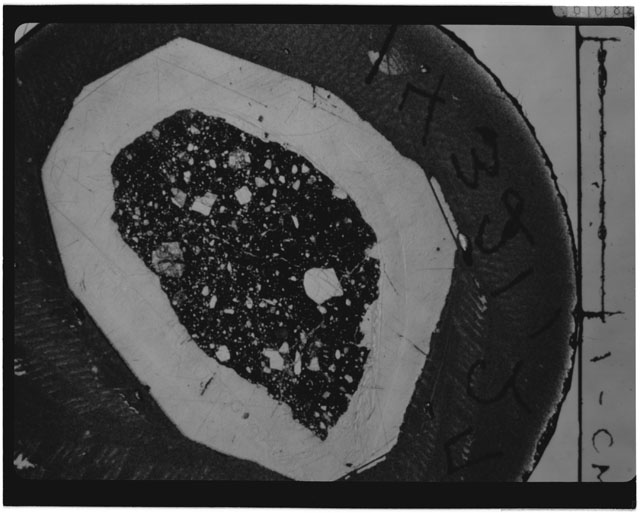 Black and White Thin Section Photo of Apollo 14 Sample 14321,27