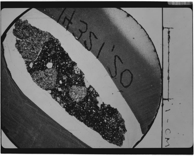 Black and White Thin Section Photo of Apollo 14 Sample 14321,20