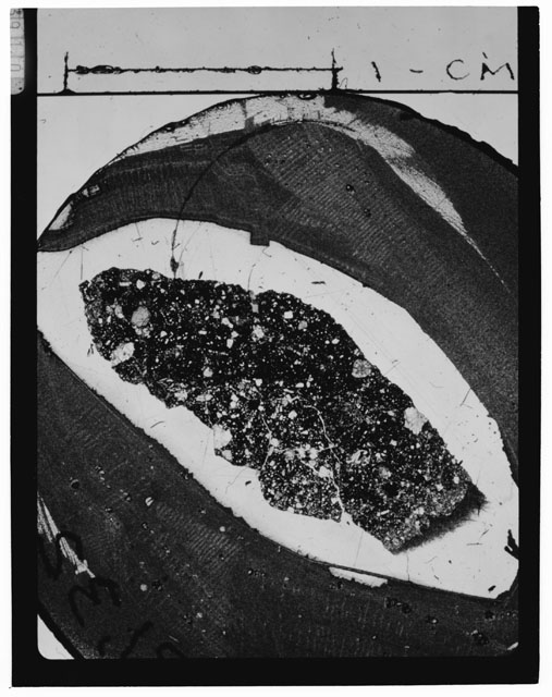 Black and White Thin Section Photo of Apollo 14 Sample 14321,32